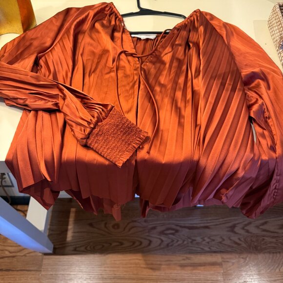 DEAR JOHN DELETTA SATIN TOP in color CATHAY SPICE XS - Picture 4 of 8